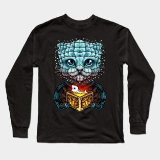 Meow raiser PINHEAD KITTEN Halloween Horror Long Sleeve T-Shirt